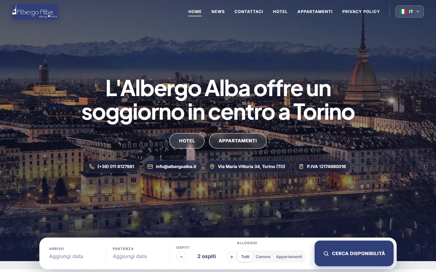 Sito Albergo Alba